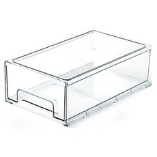 食品級PP材質高透度抽屜式冰箱收納盒 大號, 1個, 透明色