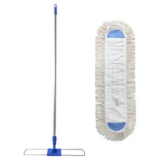 월드크린 DVM맙 왁스걸레 + 판자루 150cm 세트, 1개, 화이트(걸레), 혼합색상(판자루)