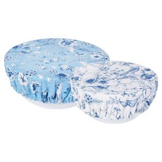 NOW 圓形碗盤布罩2件組, 1套, 藍色 + 白色