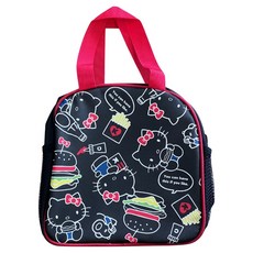Hello Kitty 凱蒂貓 保溫便當袋, 1個, 黑色