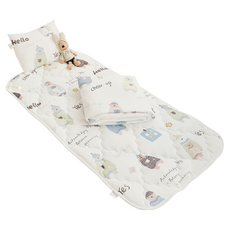 BUHO 布歐 激凍冰紗涼感兒童睡墊 3件組, 熊家野餐