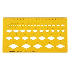 산키스 템플레이트 마름모 템플릿 제도 모형자, NO 121, 1개