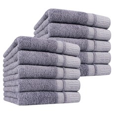 송월타월 격자40 타올 170g 뱀부얀 혼방사, 진회색, 10개