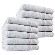 송월타월 격자40 타올 170g 뱀부얀 혼방사, 연회색, 10개