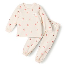 unifriend 兒童櫻桃有機棉單面九分內搭服上下套裝