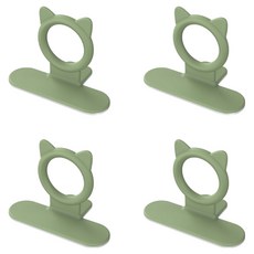 THE ZAKKA Neko 黏貼式矽膠馬桶蓋把手 4入, 綠色