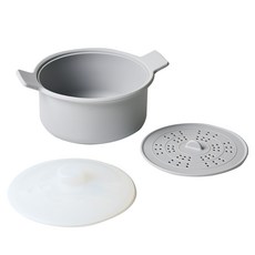 Modern House 附濾網全矽膠微波爐蒸籠 1.4L, 1個, 灰色