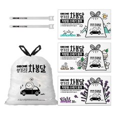 기본에 향기로운 차봉달 차량용 쓰레기봉투 3종 x 30p + 고정용 벨크로 2p 세트, 혼합색상, 1세트