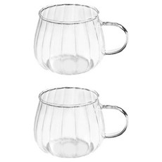 플리츠 내열 머그컵 360ml, 투명, 2개