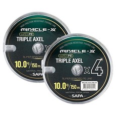 SAPA Triple Axel 4股編織釣魚線 10號, 灰色, 2個