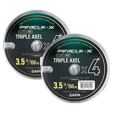 SAPA Triple Axel 4股編織釣魚線 3.5號, 灰色, 2個