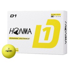HONMA Golf 本間高爾夫 D1 2024 高爾夫球 2層 BT2401, 黃色, 12入, 1個