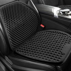 Chronicle 車用通風涼感椅套 涼感坐墊 + 腰部支撐墊套組 適用所有車款, 1套, 黑色