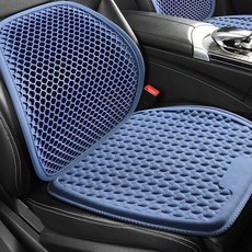 Chronicle 車用通風涼感椅套 涼感坐墊 + 腰部支撐墊套組 適用所有車款, 1套, 藍色