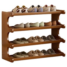 小麥購物 簡約多層置物鞋架 L1449 60 x 20 x 51cm 4層, 茶色, 1個