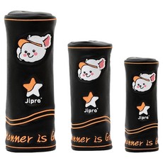 Jipro Joy 一號木 球道木 混合桿 桿頭套 3件組, 1套, 黑色