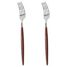 영수산업카멜 우드핸들 포크, 브라운, 2개
