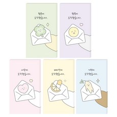 DONNAANDFRIENDS 信件 小確幸 迷你卡片 5款 x 20p 套組, 混合顏色, 1套