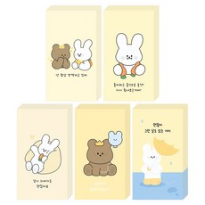 DONNAANDFRIENDS 小確幸 黃色迷你卡片 5款 x 20入組, A款, 1套