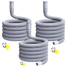 포텐키트 연장 에어컨 배수호스 그레이 1m + 고정클립 조인트 내경 16mm 세트, 3세트