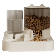 寵物2合1餵食餵水器 680g, 極簡白, 1個, 2L