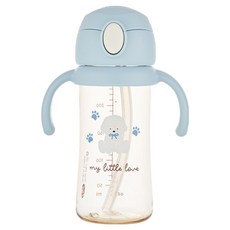 Edison 幼兒用 Little Love PPSU 一鍵式吸管杯, 藍色小狗, 250ml, 1個