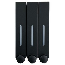 免鑽孔浴室洗髮精沐浴乳給皂機 3格, 1個, 黑色