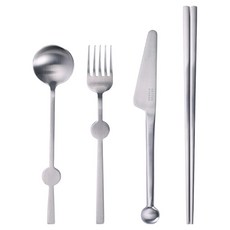 BetterFinger 餐具組, 1套, 湯匙 + 叉子 + 刀子 + 筷子 + 收納袋, 不鏽鋼