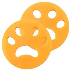 Malltoday 去除毛髮灰塵 黏貼式圓形洗衣球, 2個, 02 橘色