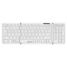 크로셀 저소음 블루투스 접이식 애플 아이패드 휴대폰 무선 키보드, 화이트, C-Flip PURE, 제조사축