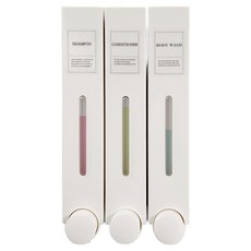 免鑽孔浴室洗髮精沐浴乳三格給皂器, 1個, 白色
