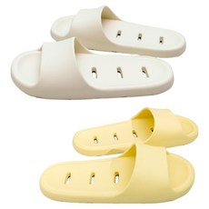 @HOME Luno 防滑低腳背浴室拖鞋 2件組, 奶油色, 奶油黃, 1套