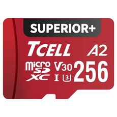TCELL 冠元科技 SUPERIOR+ microSDXC UHS-I A2 U3 V30 100/90MB 記憶卡, 1個, 256GB