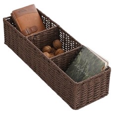 Market Pio 家用桌面整理紙繩3格收納籃, 類型1, 1個