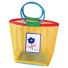 THE ZAKKA 彩色網狀托特包沐浴籃, 黃色