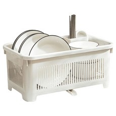 JLIFE Juno 深層瀝水餐具收納架, 1個, 白色, 1層