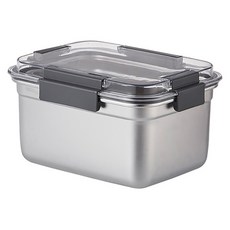 小麥購物 新款不銹鋼密封冰箱收納盒 加深款 L1283 中, 1個, 1個裝