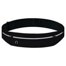 超薄跑步翻轉腰帶 運動腰包, 時尚黑, 1個