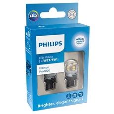 PHILIPS 飛利浦 台灣公司貨 Ultinon Pro7000 W21/5W雙芯大炸彈白光煞車燈, 1套, T20