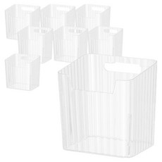 elelliving 簡約冰箱門邊收納整理盒, 透明, 8個