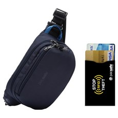 pacsafe 防盜V腰包 + RFID防盜卡套組, 海洋藍(腰包)