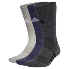 adidas 愛迪達 PRF CUSH CREW 中筒襪 IY7763 3雙組, 1套, 深灰 + 藍色 + 灰色