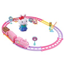 一言粉紅兔 電動軌道小火車 附粉紅兔公仔 RC21801, 1個, 顏色隨機