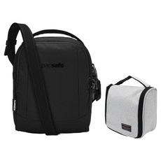 pacsafe 防盜斜揹包 LS100 + 盥洗包組合, 黑色(斜背包). 隨機出貨(盥洗包)