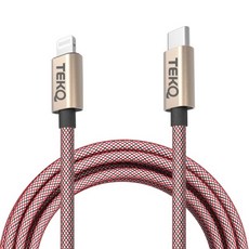 TEKQ 樂都國際 蘋果MFI認證 Type c to Lightning 高速PD快充傳輸線, 1個, 120cm, 金色