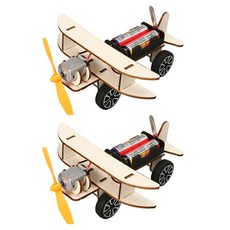 리브온 DIY 창의력 STEAM 목재 비행기 입체퍼즐 17 x 14 x 6.5 cm, 혼합색상, 2개