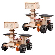 리브온 창의력 STEAM 태양열 달탐사선 목재 만들기 102 x 102 x 118 mm, 혼합색상, 2개
