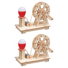 LIVEON 創意STEAM木製手搖發電機 150 x 82 x 130 mm, 2個, 混合色