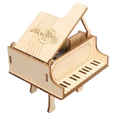 LiveOn 創意STEAM鋼琴音樂盒木製DIY組 8 x 9 x 8.5 cm, 1個, 混合色