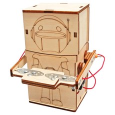 LiveOn 創意STEAM木製DIY吃錢機器人 10 x 11 x 12 cm, 1個, 混合色